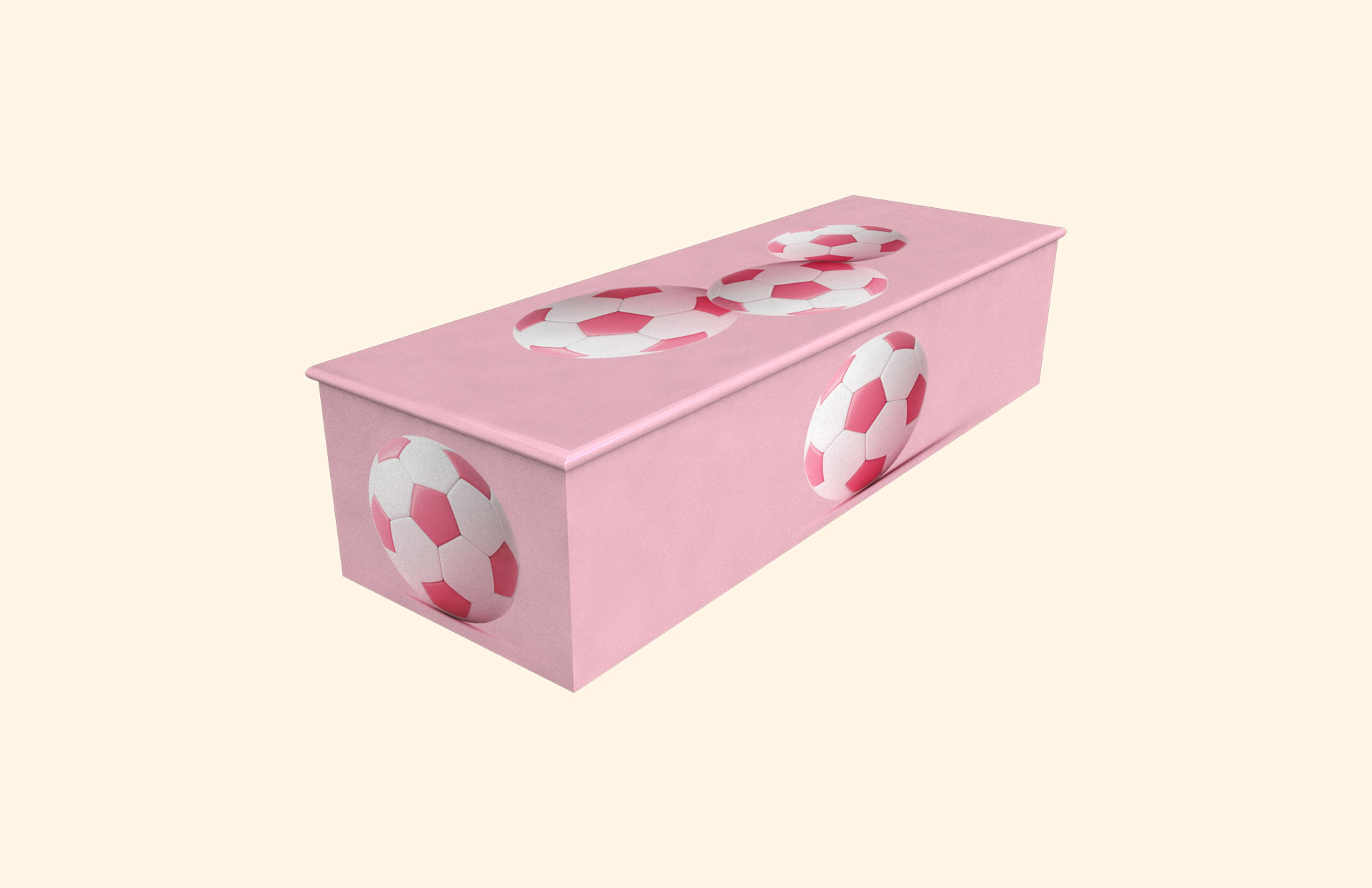 Pink Play design on a child wooden casket